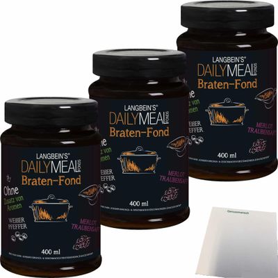 usy Bundle for Langbein's DailyMeal Roast Stock, 3-Pack (3 x 400 ml Jars) + usy Block