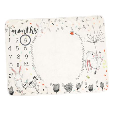 ERINGOGO Baby Milestone Blanket Set, Photography Blanket with Frame, 2-Piece, 75 x 100 cm, Flannel, for Baby Shower Props