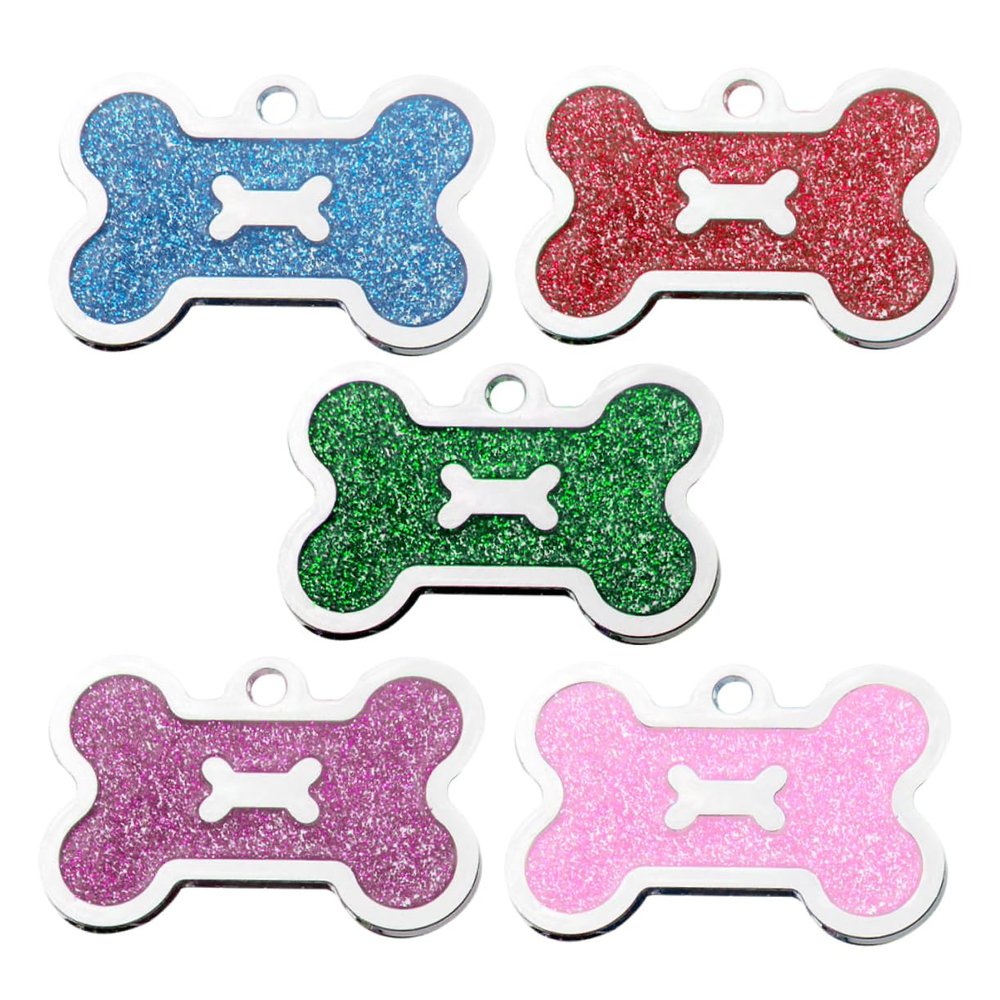 Creative Alloy Pet ID Tags with Engraving, 5-Piece Set