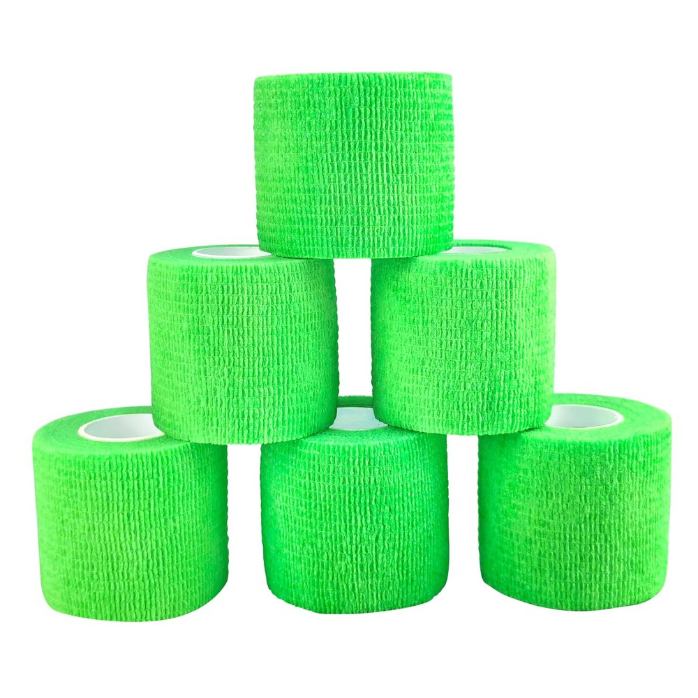 COMOmed Self-Adhesive Elastic Bandage Roll, Wrist Bandage, Dog and Animal Bandage, 5 cm (Light Green, 6 Rolls)
