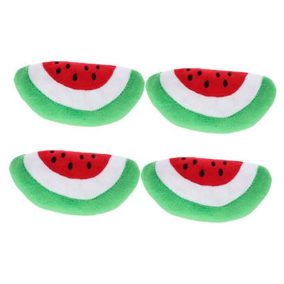 GANAZONO 4-Piece Watermelon-Shaped Plush Squeaky Toys for Dogs