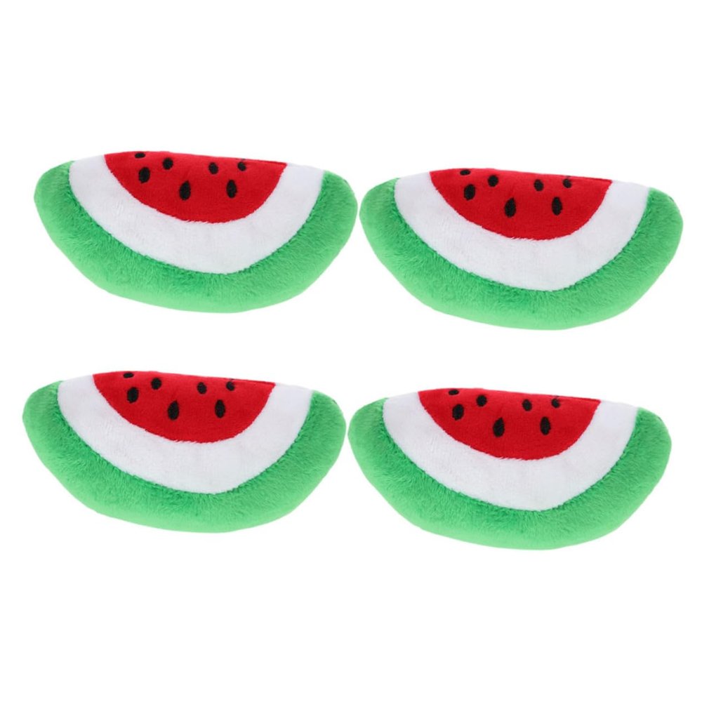 GANAZONO 4-Piece Watermelon-Shaped Plush Squeaky Toys for Dogs