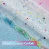 Verycurtain Kids & Girls Rainbow Ombre Double-Layer Star Cutout Blackout Curtains with Foil-Print Sheer, 2-Piece Set for Bedroom, Nursery, Living Room - Yellow/Purple/Blue, 52W x 72L view 2