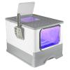 OHMG Enclosed Cat Litter Box for Large Cats with Lid, Removable Tray, Self-Cleaning, Leakproof, Filter and Scoop view 1