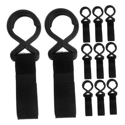VICASKY Stroller Hooks, 12-Piece Nylon Set, Black