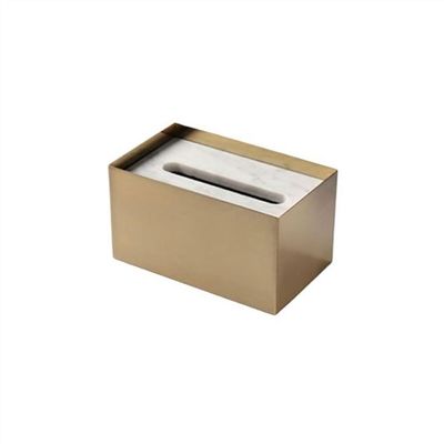 Marble and Stainless Steel Tissue Box