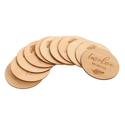 12 Double-Sided Wooden Monthly Milestone Cards