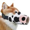 Printed Dog Muzzle, Breathable, Adjustable Strap view 1