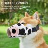 Printed Dog Muzzle, Breathable, Adjustable Strap view 2