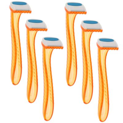 6-Piece Women's Razors, Stainless Steel and ABS