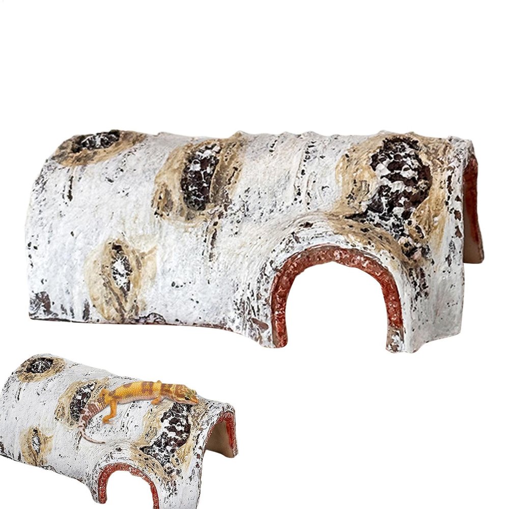 Naturalistic Reptile Habitat Cave, Tree-Trunk Resin Hide