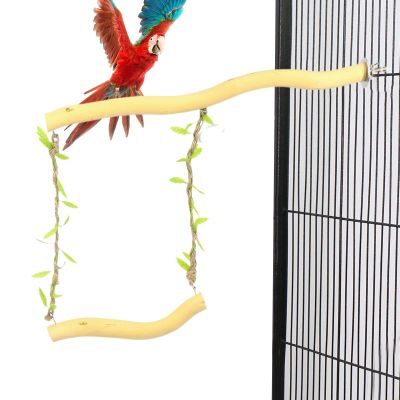 Wooden Bird Swing - Interactive Perch Toy