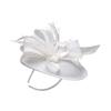 MRVAKDYDI Women's Lace and Feather Fascinator Hat, White view 1