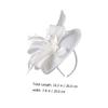 MRVAKDYDI Women's Lace and Feather Fascinator Hat, White view 2
