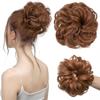 Messy Bun Hairpiece for Women, Heat-Resistant Synthetic Fiber, Flower White view 3