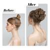 Messy Bun Hairpiece for Women, Heat-Resistant Synthetic Fiber, Flower White view 4