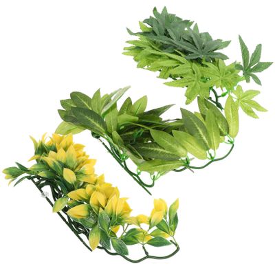 Mipcase Plastic Artificial Reptile Plants, 3-Piece Set