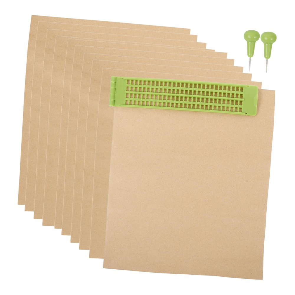 Portable Reusable Braille Writing Slate, 4 Rows, 28 Cells