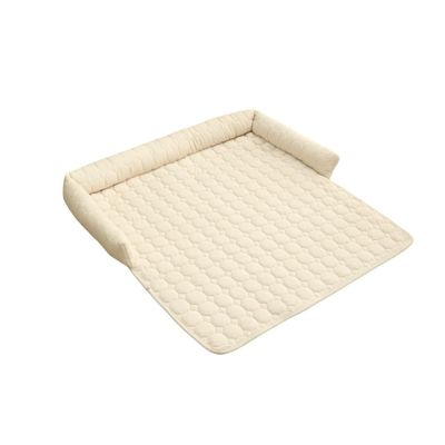 LUXUCURE Dog Bed Cushion with Headrest, Off-White, 75 x 75 cm