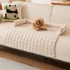 LUXUCURE Dog Bed Cushion with Headrest, Off-White, 75 x 75 cm view 3
