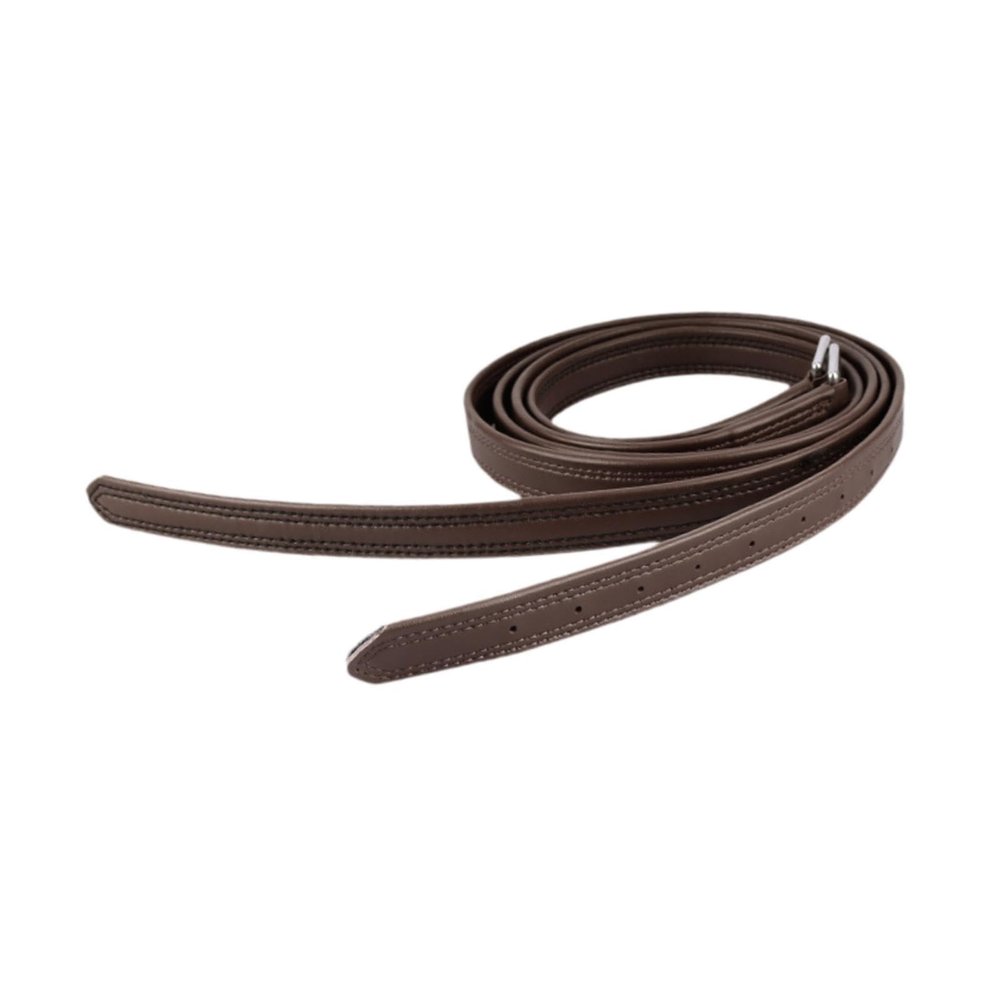 Dickly 2pcs English Stirrups 1.25m Length with Stainless Steel Buckles, Dark Brown