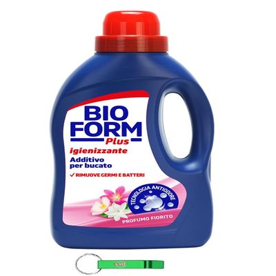 10x Bioform Plus Igiene Laundry Hygiene Detergent, Floral Scent, 1,500 ml + Free Beni Culinari Keychain