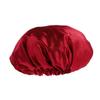 Adjustable Red Satin Sleep Bonnet, Double-Layer, Round view 4