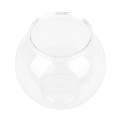 Tomvorks Sturdy Round Plastic Fishbowl, Shatter-Resistant, Versatile, for Small Round Aquariums, Desks, Bookshelves, and Décor (S)