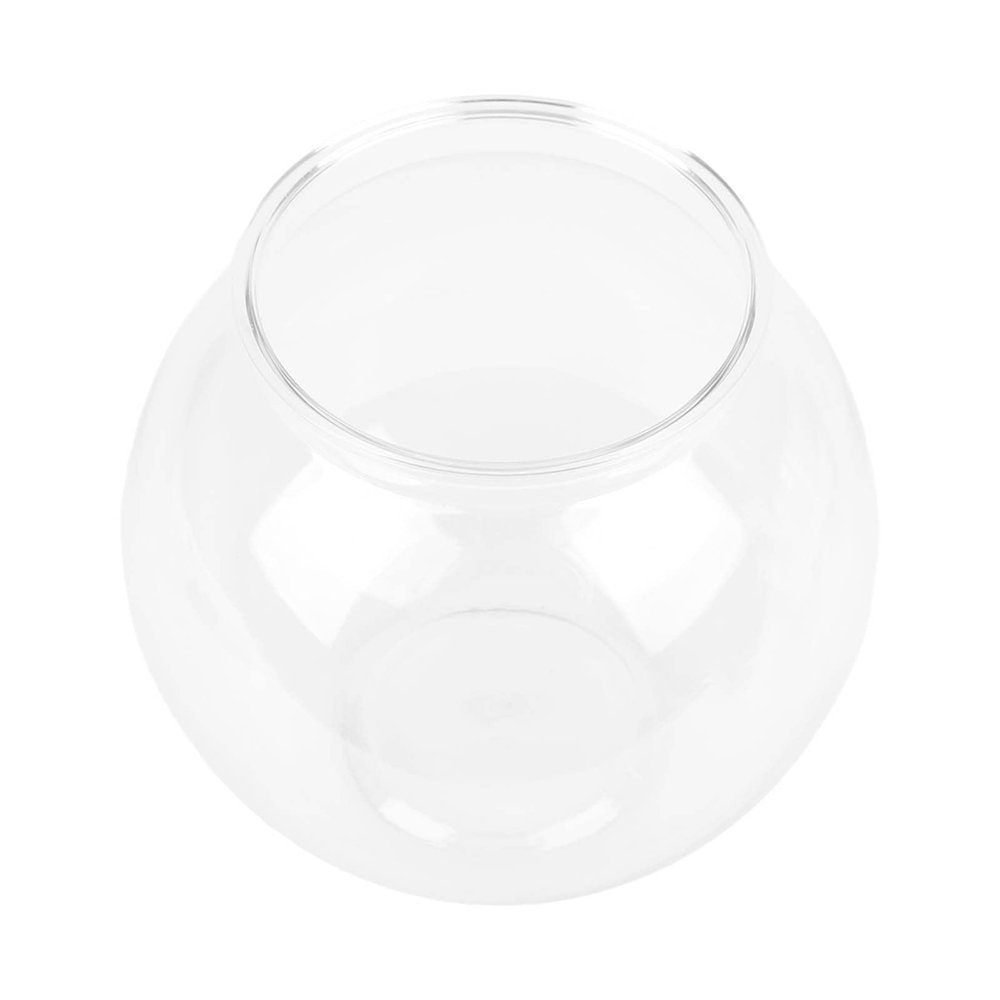 Tomvorks Sturdy Round Plastic Fishbowl, Shatter-Resistant, Versatile, for Small Round Aquariums, Desks, Bookshelves, and Décor (S)
