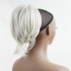 Hair Bun, Short Straight European Wig with Ponytail Clip, White view 1