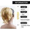 Hair Bun, Short Straight European Wig with Ponytail Clip, White view 2