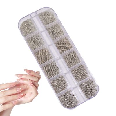 Small Nail Beads for Nail Art, 3D Mixed-Size Caviar Beads