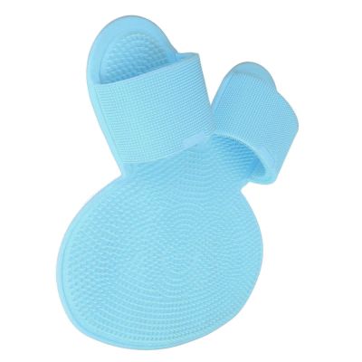 Naroote Foot Scrub Mat, Strong Suction Cups, Shower Foot Cleaner, Multifunctional Durable Silicone for Men (Blue)