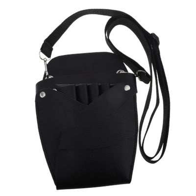 OFFIGAM Professional Black PU Hairdressing Scissor Bag with Metal Hardware