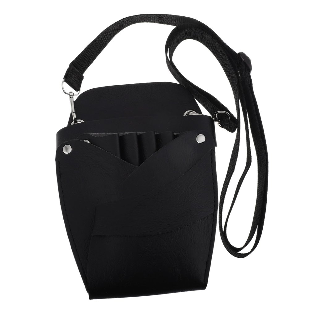 OFFIGAM Professional Black PU Hairdressing Scissor Bag with Metal Hardware