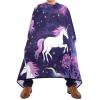 Waterproof Haircut Cape with Purple Unicorns, 160 x 140 cm view 2