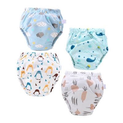 VICASKY Reusable Cotton Training Pants, Breathable and Washable, 4-Pack, for Babies and Toddlers 6–12 kg