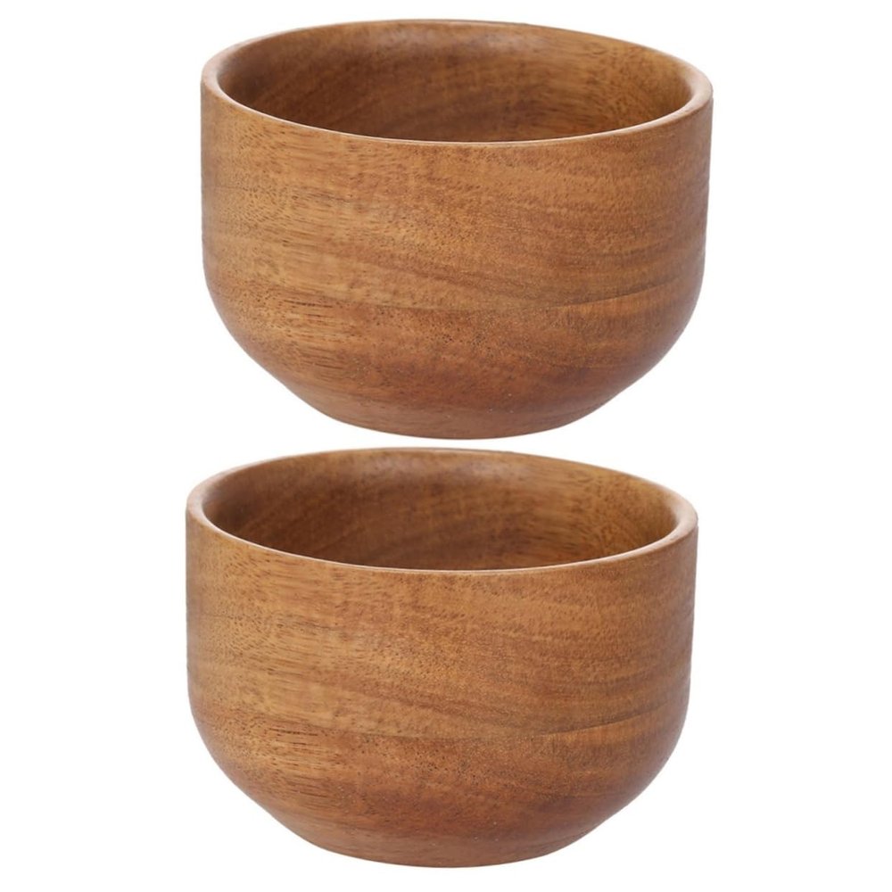 FOMIYES 2-Piece Men's Shaving Soap Bowl Set with Stand, Bamboo Brown