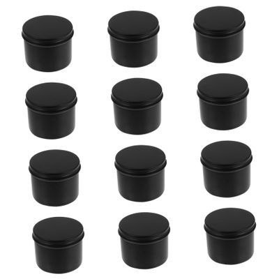 100 ml Black Aluminum Containers with Screw Lids, 12-Pack