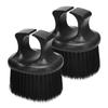Barber Brush with Ring Design, 2-Piece Set, PP and Nylon, Black view 1