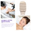 3-Pack Double-Sided Flax Body Exfoliating Gloves, Beige view 3