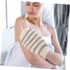 3-Pack Double-Sided Flax Body Exfoliating Gloves, Beige view 4
