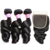 Brazilian Remy Human Hair Extensions, Loose Wave Bundles with 4x4 Closure view 2