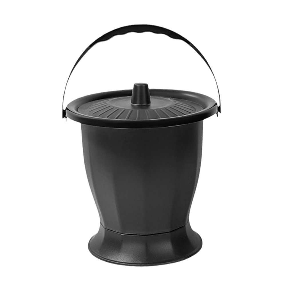 SOESFOUFU Portable Adult Urinal with Lid, Black PP