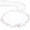 White and Gold Floral Hair Crown with Pearl-Style Accents view 1