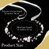 White and Gold Floral Hair Crown with Pearl-Style Accents view 2