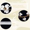 White and Gold Floral Hair Crown with Pearl-Style Accents view 3