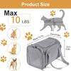 vsshe Foldable Pet Carrier, 40 x 25 x 25 cm, for Small Dogs and Cats, Car and Air Travel, Gray view 2