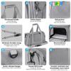vsshe Foldable Pet Carrier, 40 x 25 x 25 cm, for Small Dogs and Cats, Car and Air Travel, Gray view 4