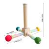 Large Parrot Chew Toy, 360° Rotating Natural Wood Block Bird Swing view 2